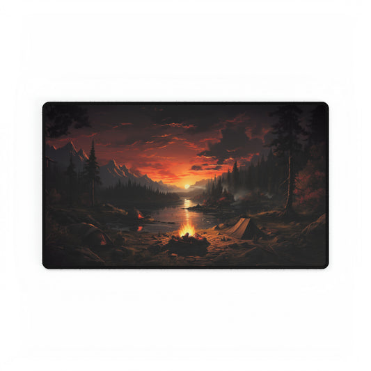 Campfire at Sunset Desk Mat