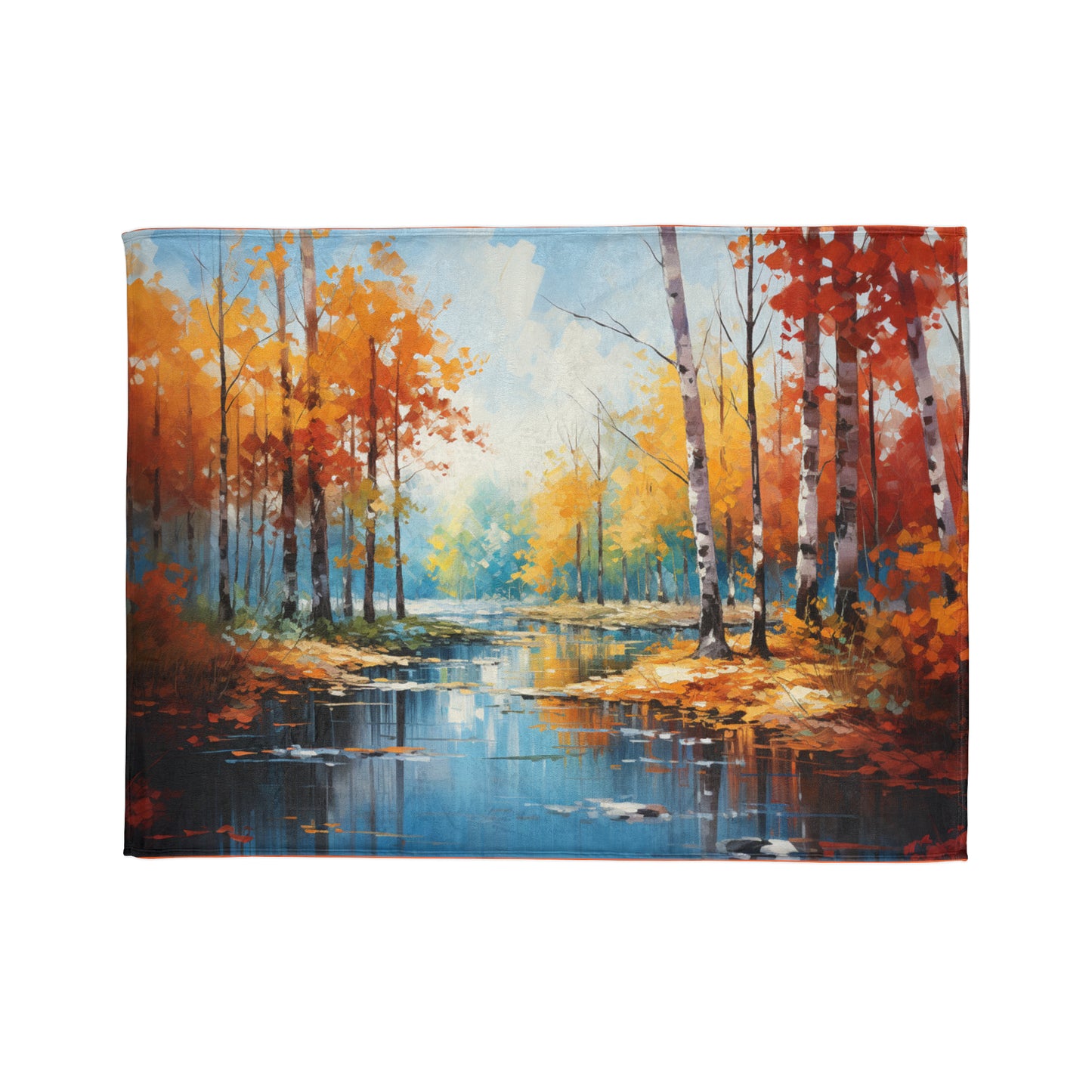 Impressionist Vibrant Autumn Forest Soft Polyester Blanket