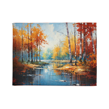 Impressionist Vibrant Autumn Forest Soft Polyester Blanket