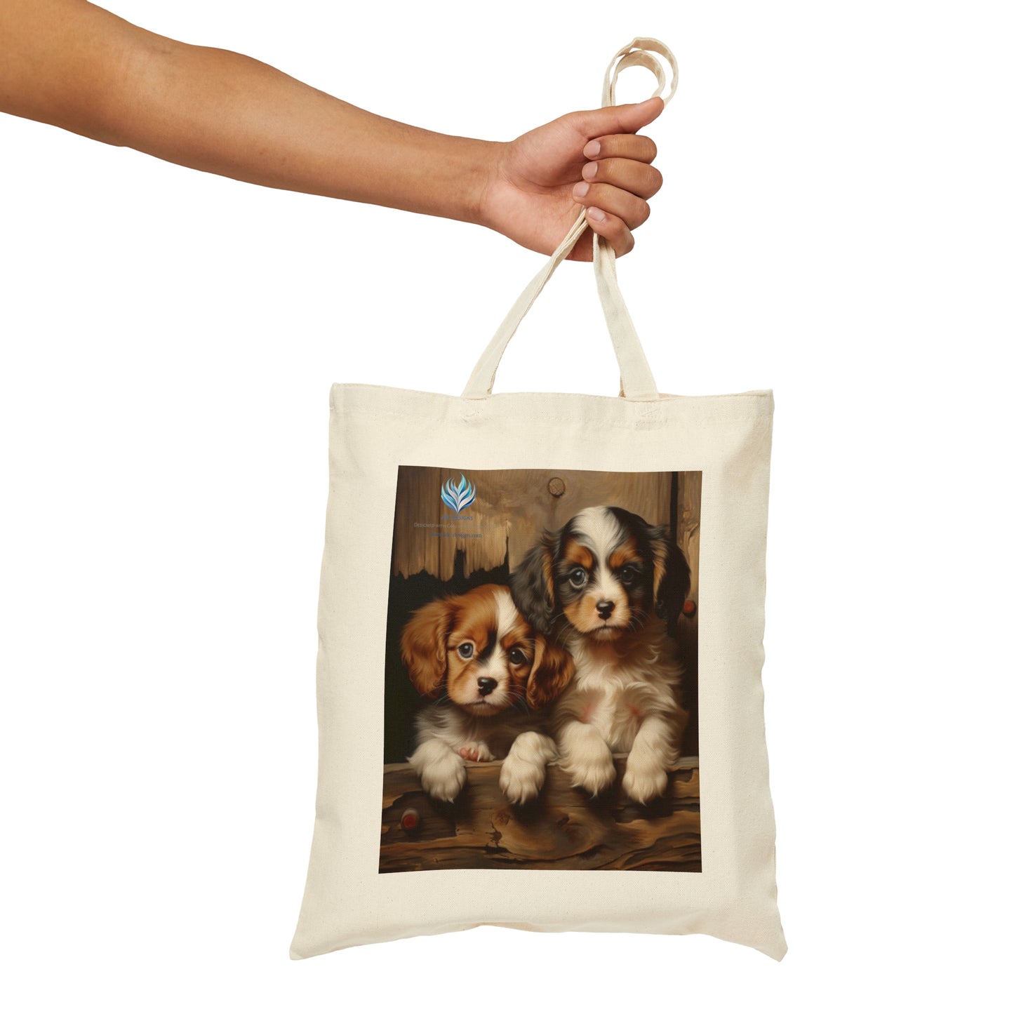 Assorted Puppies Cotton Canvas Tote Bag