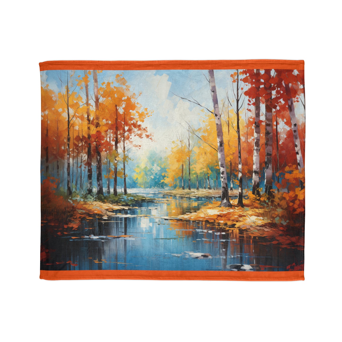 Impressionist Vibrant Autumn Forest Soft Polyester Blanket