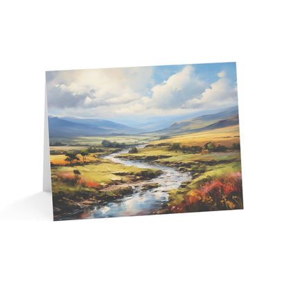 Impressionist Hills and Meadows Blank Greeting Cards (1, 10, 30, and 50pcs)