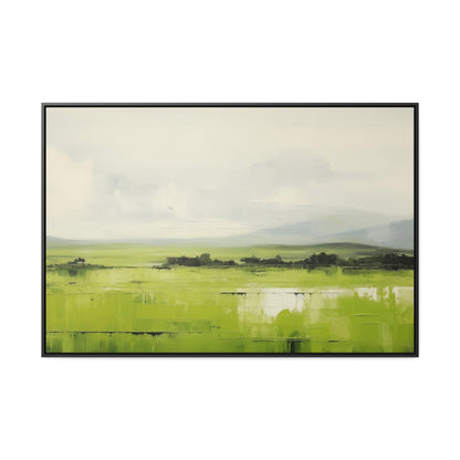 Green Hills and Meadows Abstract Canvas