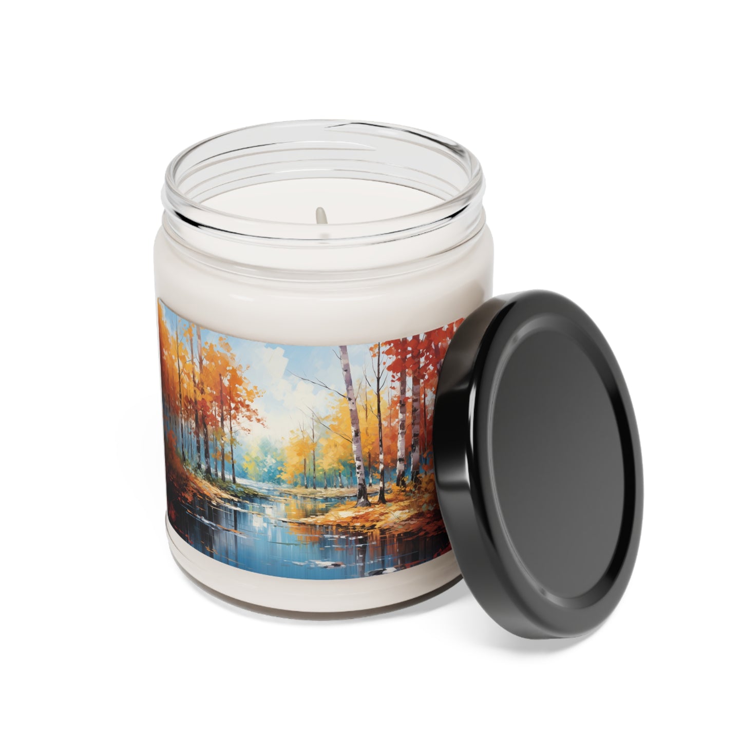 Impressionist Vibrant Autumn Forest - Scented Soy Candle, 9oz