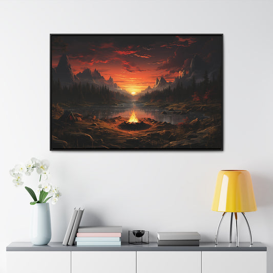 Campfire at Sunset in Nature Gallery Canvas Wraps, Horizontal Frame