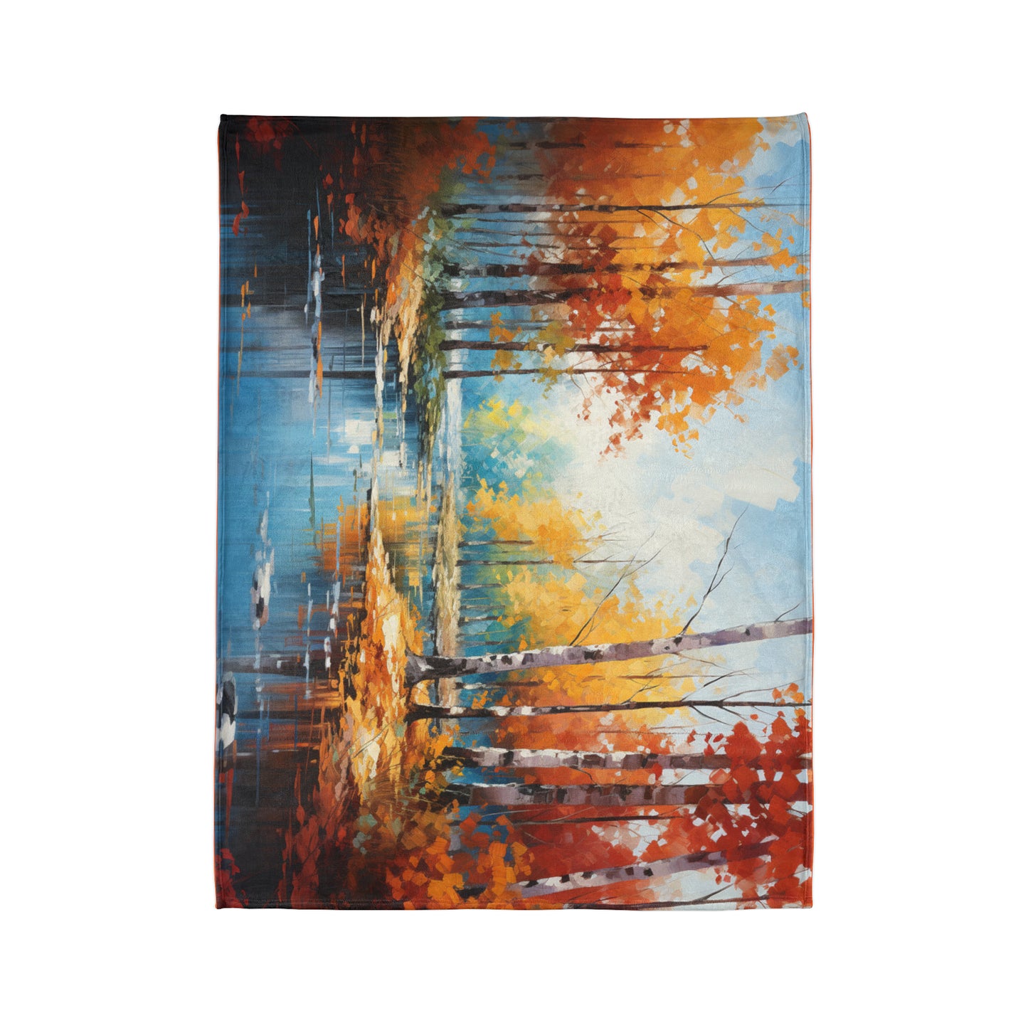 Impressionist Vibrant Autumn Forest Soft Polyester Blanket