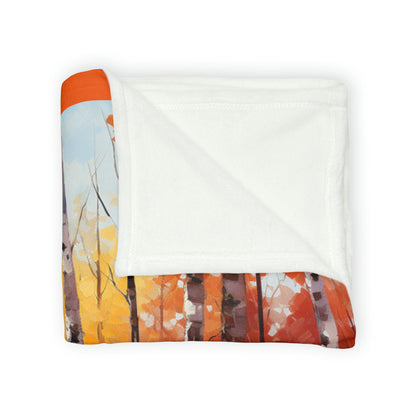 Impressionist Vibrant Autumn Forest Soft Polyester Blanket