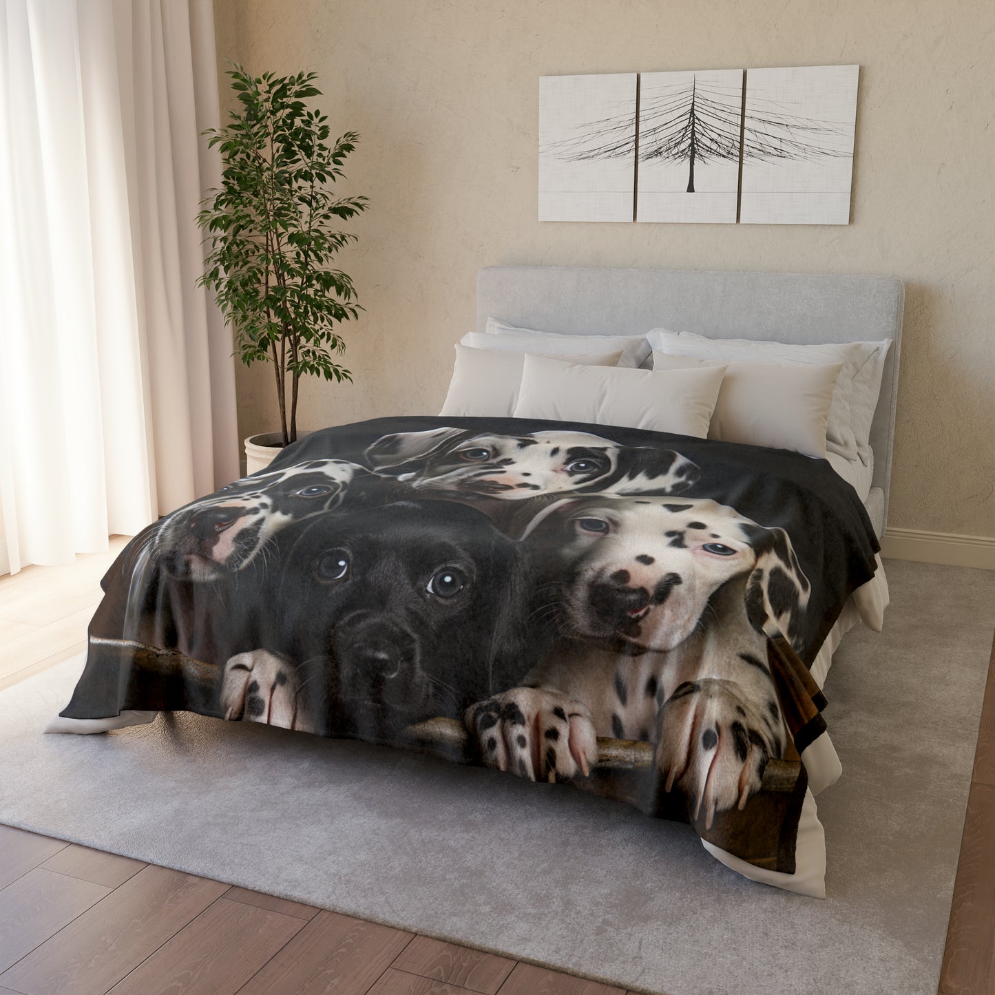 Dalmatian Puppies Soft Polyester Blanket