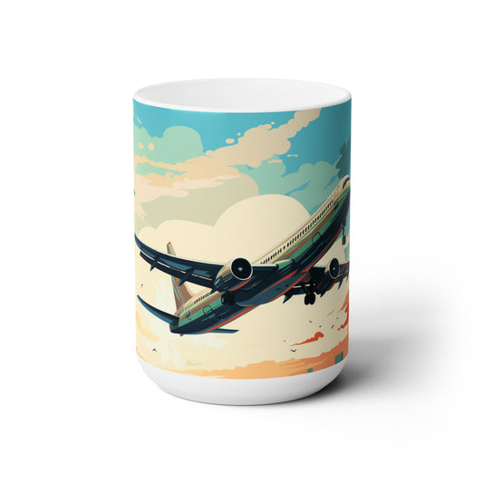 Airplane Taking Off Ceramic Mug 15oz
