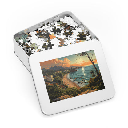 Coastal Mediterranean Sunset Jigsaw Puzzle (500,1000-Piece)