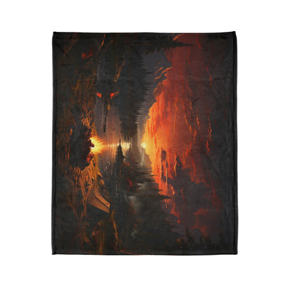 Campfire at Sunset Soft Polyester Blanket
