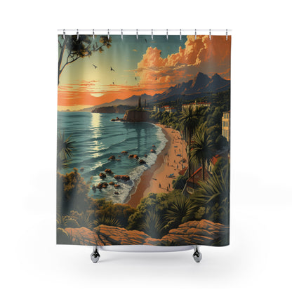 Mediterranean Coast Shower Curtain