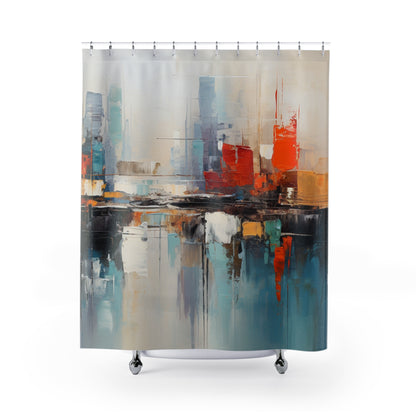 Vibrant City Abstract Shower Curtain
